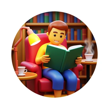 An individual sitting in a cozy chair, deeply engrossed in a mystery novel. The reading lamp emits a warm glow, illuminating the pages of the book. The person's expression shows concentration and intrigue as they turn the pages. A small side table nearby holds a steaming cup of tea, and the room is filled with shelves of books. The atmosphere is inviting, with soft shadows created by the lamp's light.