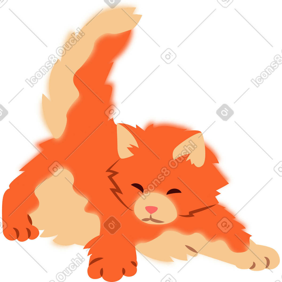 Everyday スタイルの Fluffy kitten のイラストをPNG、SVG形式でダウンロード