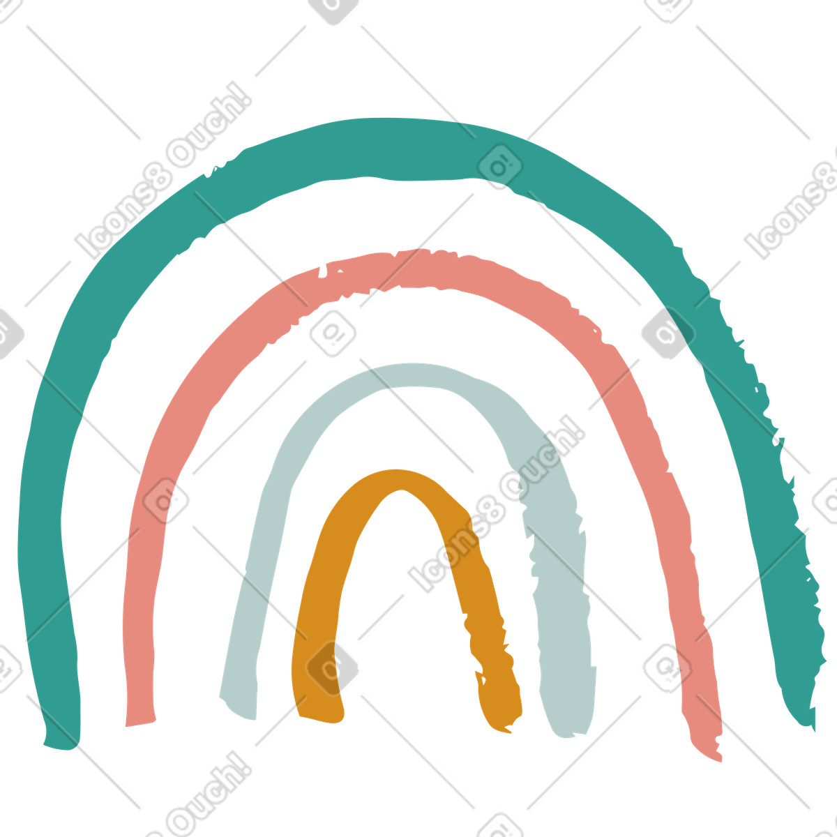Scandi スタイルの 虹 のイラストをPNG、SVG形式でダウンロード