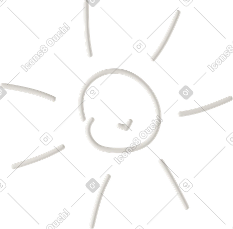 自然 Casual life スタイルの 3D lines sun のイラストをPNG、SVG形式でダウンロード
