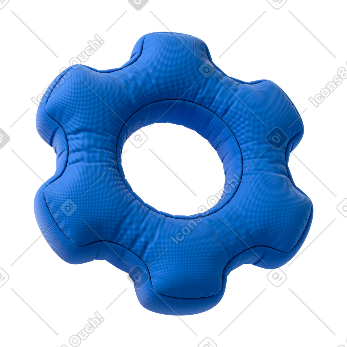 Blue cowgeel illustration in 3D Plush icons style download in PNG, SVG