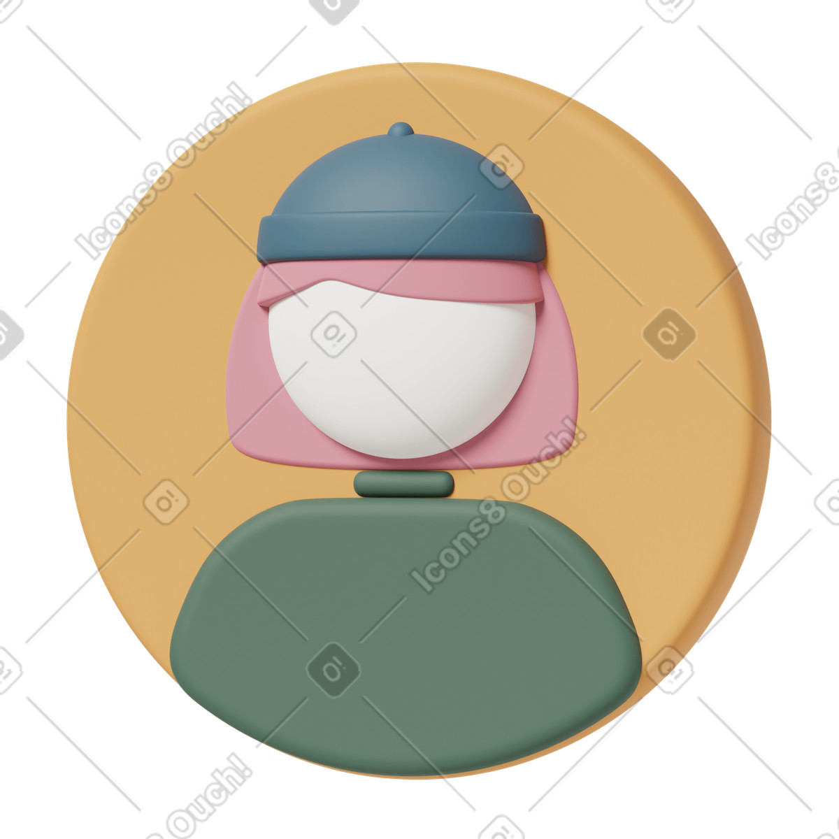 下载 3D Casual life 风格的 Avatar girl with pink hair 插画，支持 PNG、SVG 格式