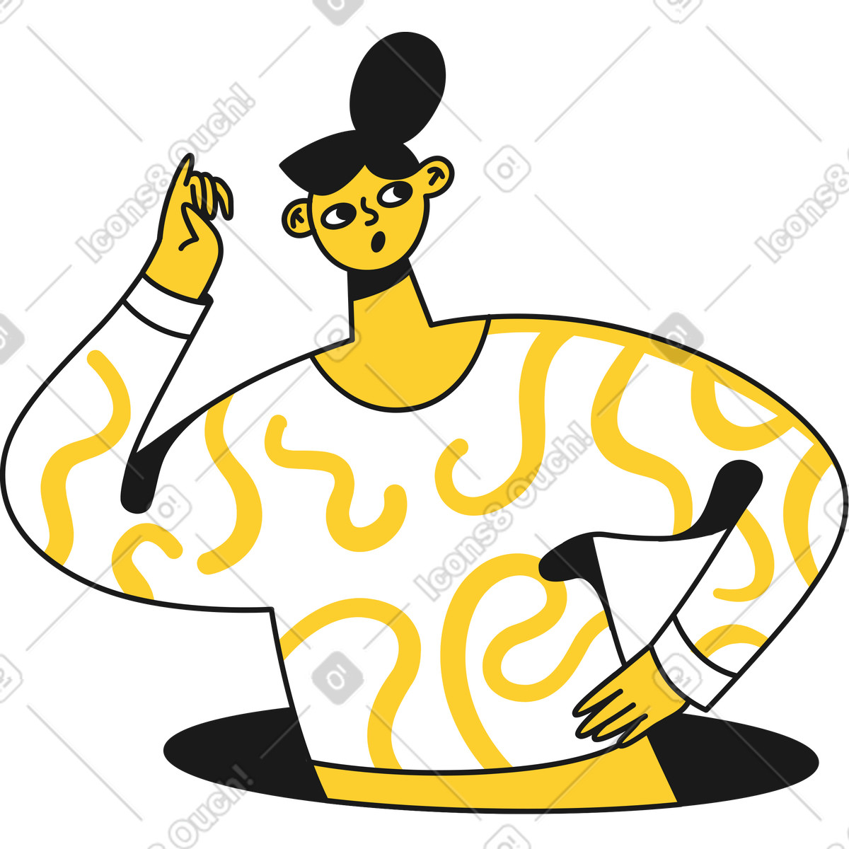 Taxi スタイルの 手に耳を傾ける女の子 のイラストをPNG、SVG形式でダウンロード