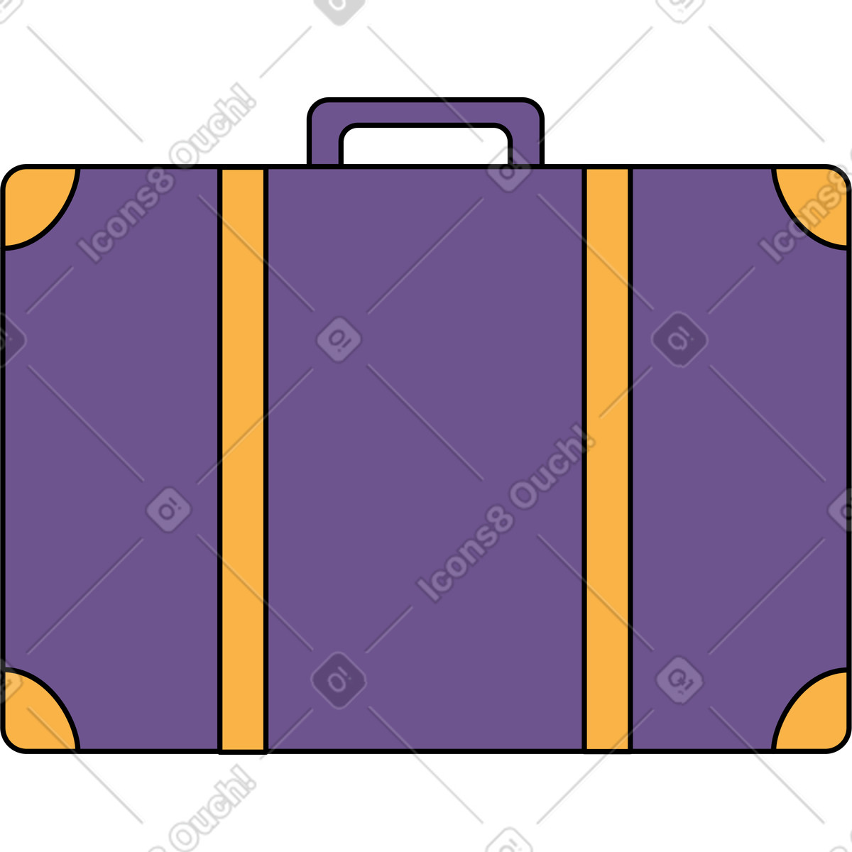Old suitcase illustration in Bloom style download in PNG, SVG