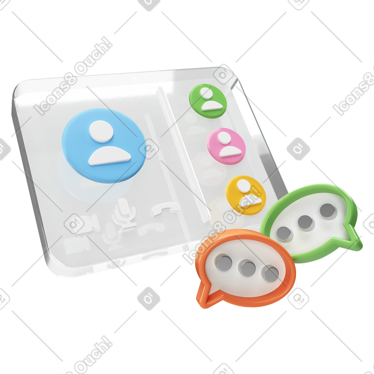 Colleagues attending online meeting illustration in PNG, SVG
