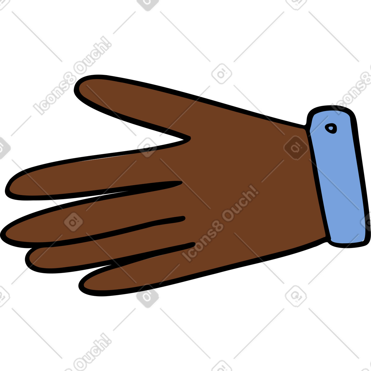 Hand mit manschette-Illustration im Comic-Stil als Download in PNG, SVG