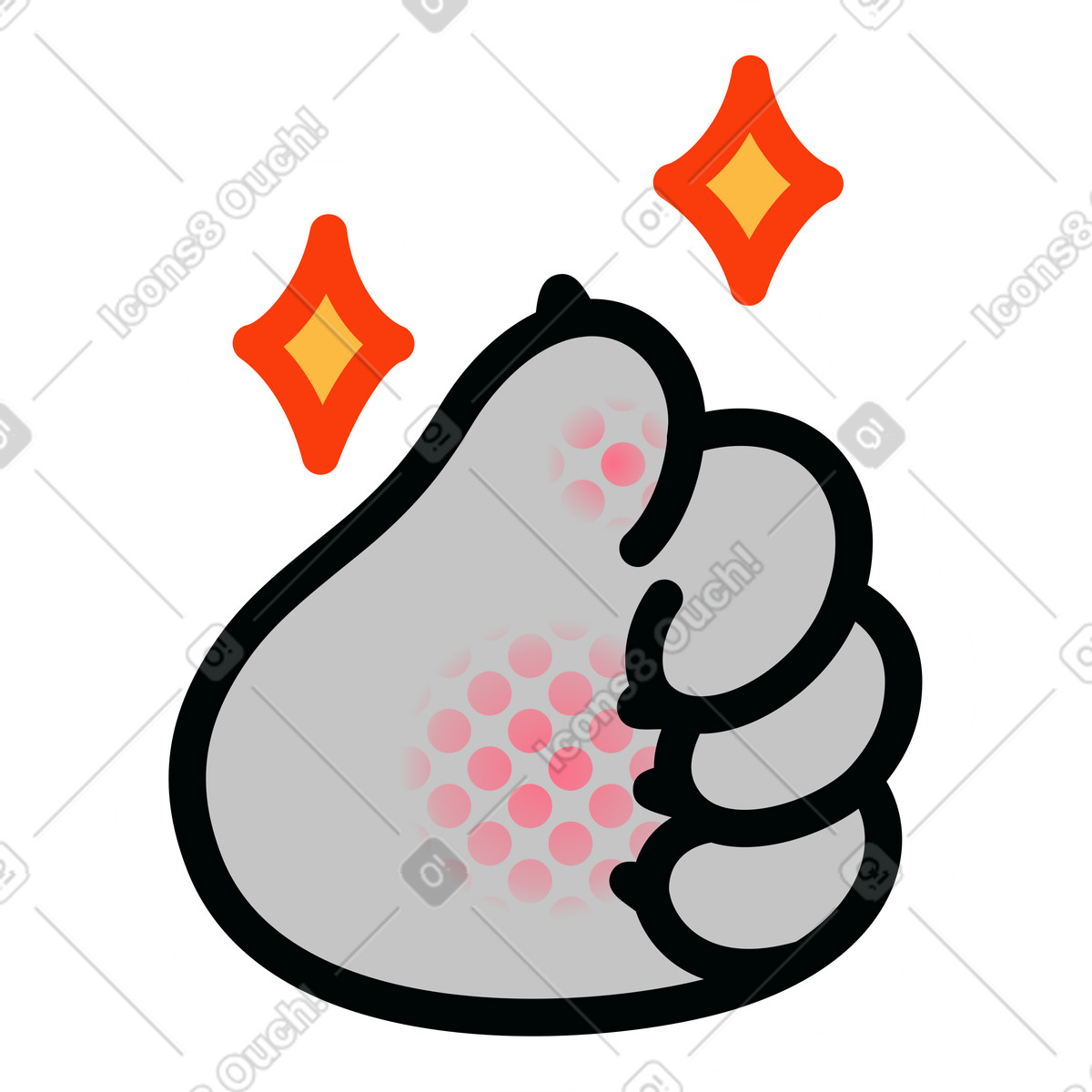 Illustration Autocollant comme patte de chat dans le style Purrfect à télécharger aux formats PNG, SVG