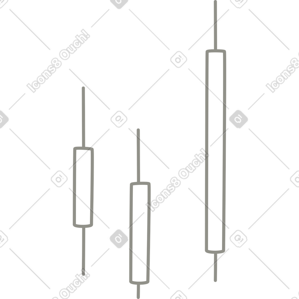 Grafico a candele grigie illustrazione in stile Plain scarica in PNG, SVG