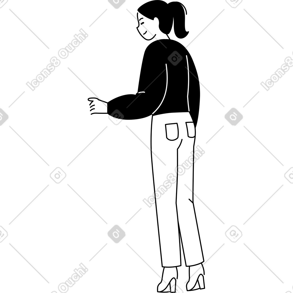 Ilustração de Jovem com a mão estendida em no estilo Weekday para baixar em PNG, SVG