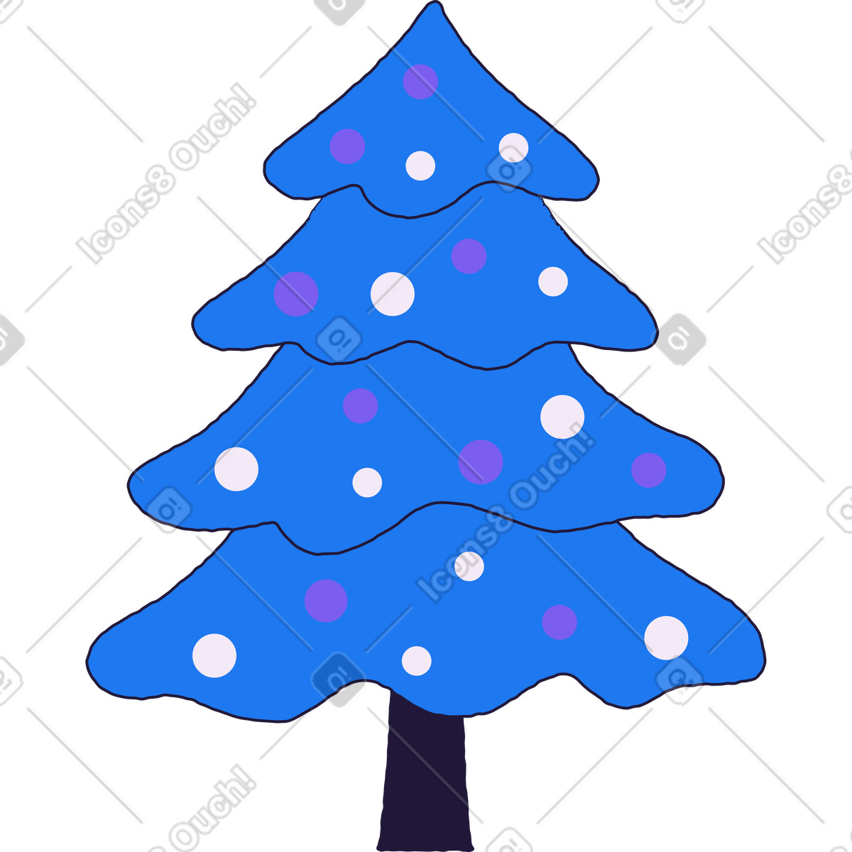 Conifer スタイルの Christmas tree のイラストをPNG、SVG形式でダウンロード