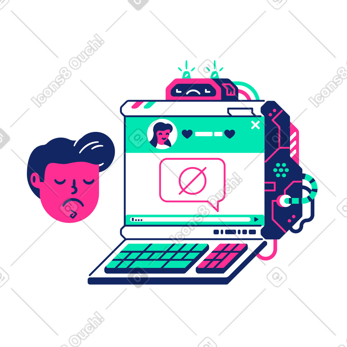 No messages illustration in PNG, SVG