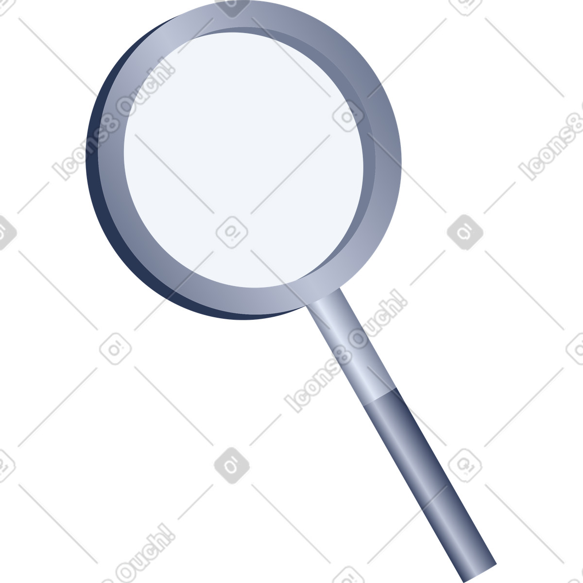 Magnifying glass illustration in PNG, SVG
