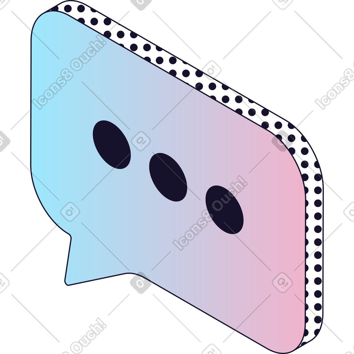 Ilustración Burbuja de chat en estilo Node a descargar en PNG y SVG