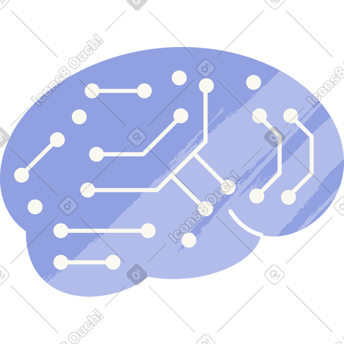 Ilustración Cerebro con neuronas en estilo Juicy a descargar en PNG y SVG