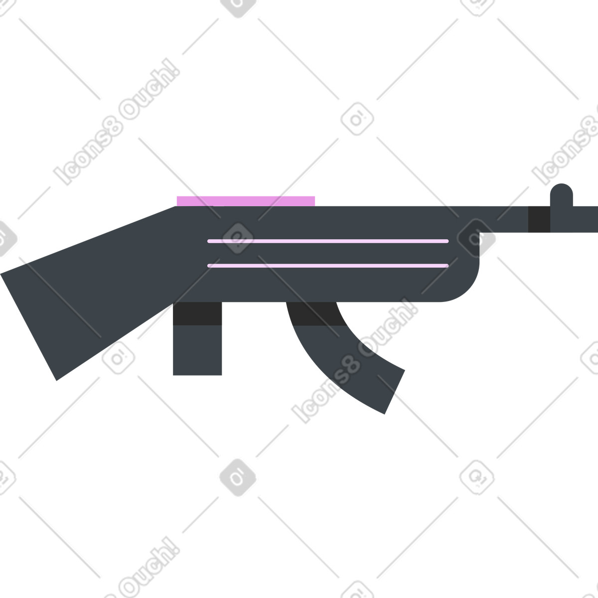 Ilustración Pistola en estilo Marginalia a descargar en PNG y SVG