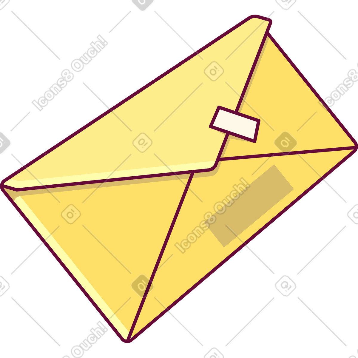 Illustration Enveloppe de courrier jaune dans le style Handy à télécharger aux formats PNG, SVG