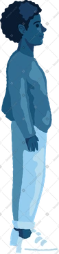 Boy standing side view PNG, SVG