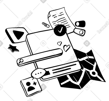 Line风格矢量插图，PNG、SVG格式。