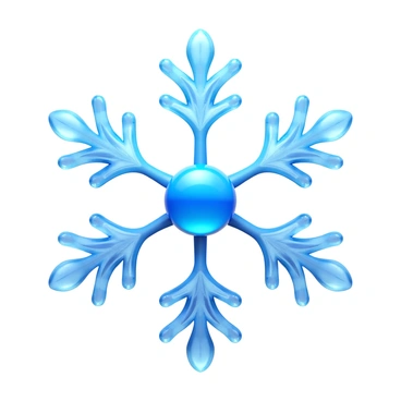 A close-up view of a single water molecule forming the core of a crystal snowflake
