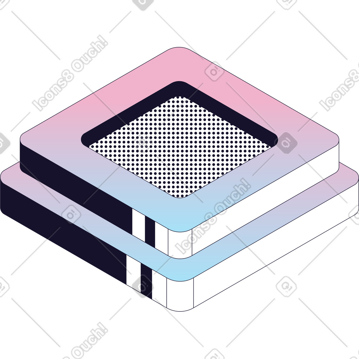 Stacked platform illustration in Node style download in PNG, SVG