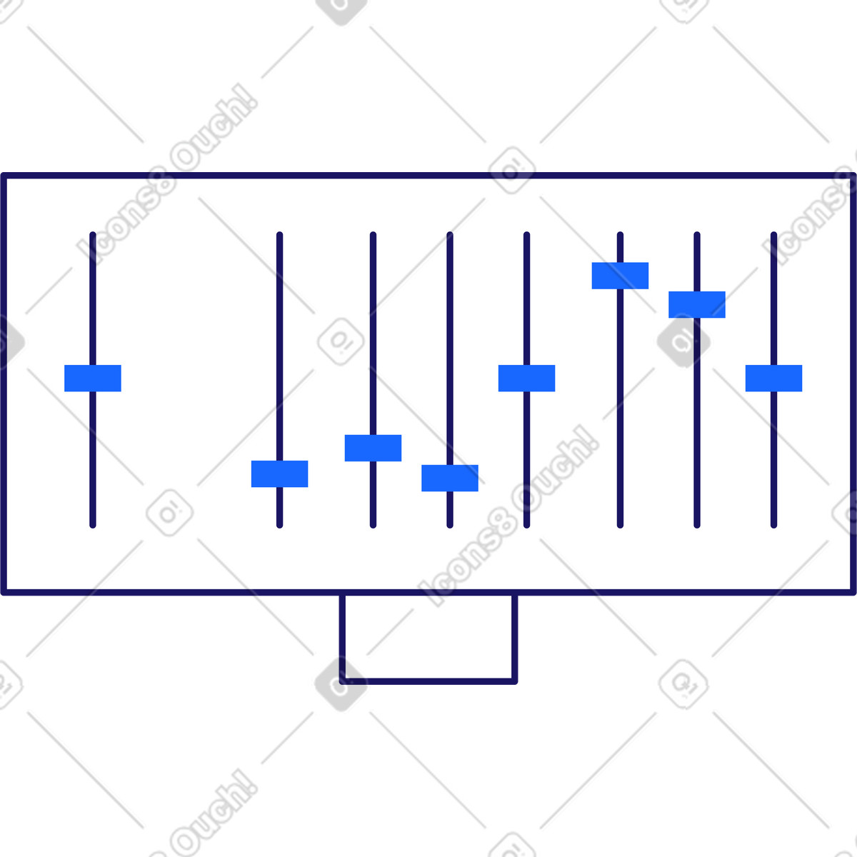 Monitor with scales of different heights illustration in Matey style download in PNG, SVG