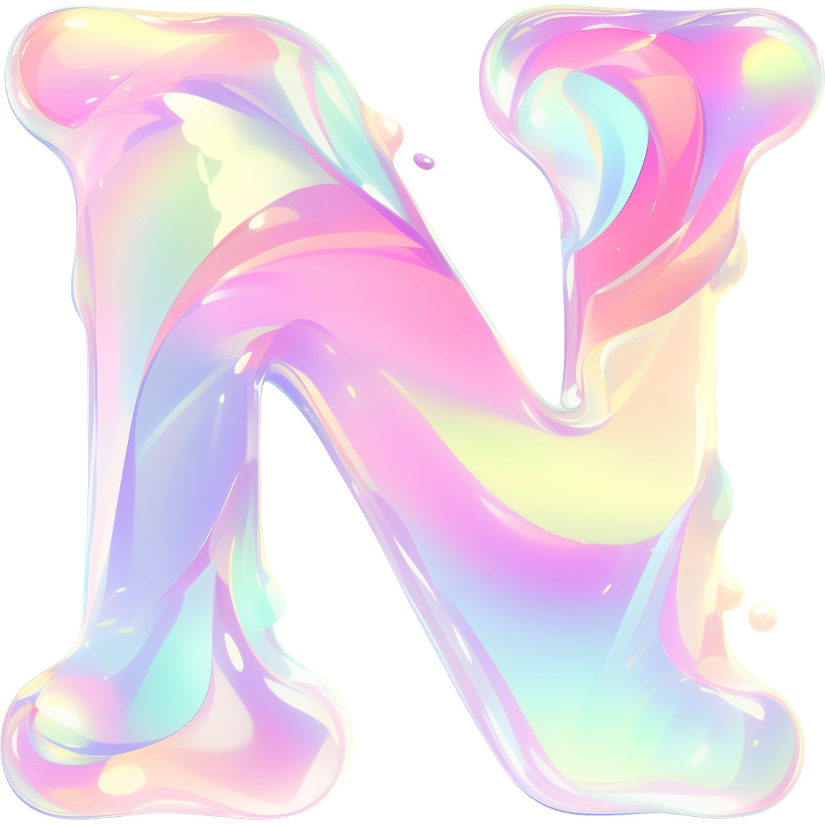 Fluid スタイルの 文字n のイラストをPNG、SVG形式でダウンロード