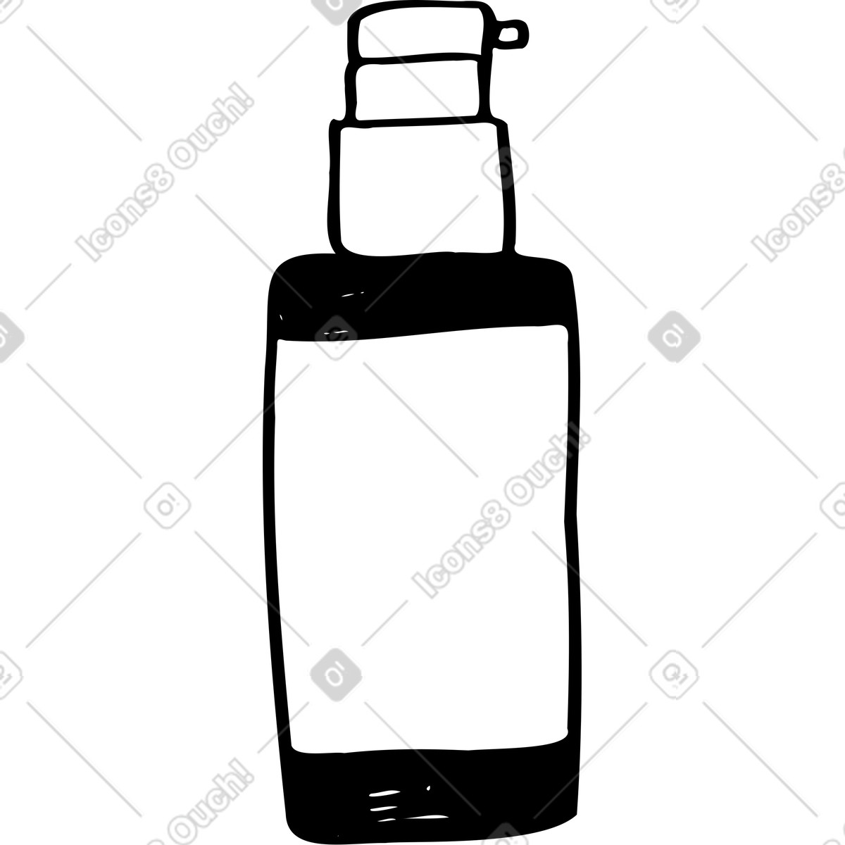 Ilustração de Frasco limpador facial com dispensador em no estilo Marks para baixar em PNG, SVG