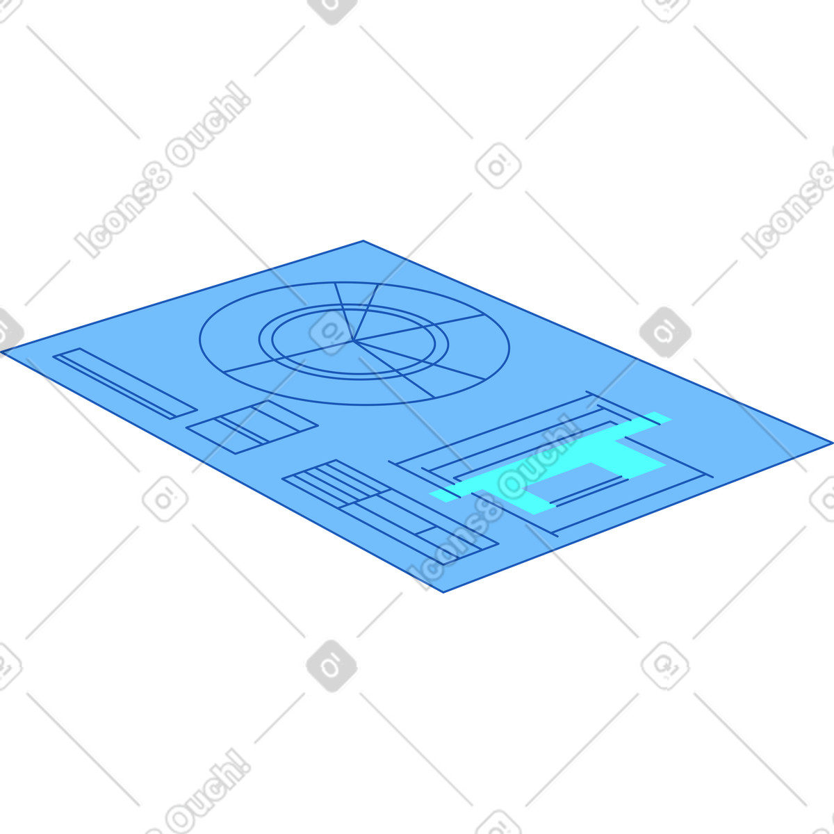 Blueprint illustration in Storyline style download in PNG, SVG