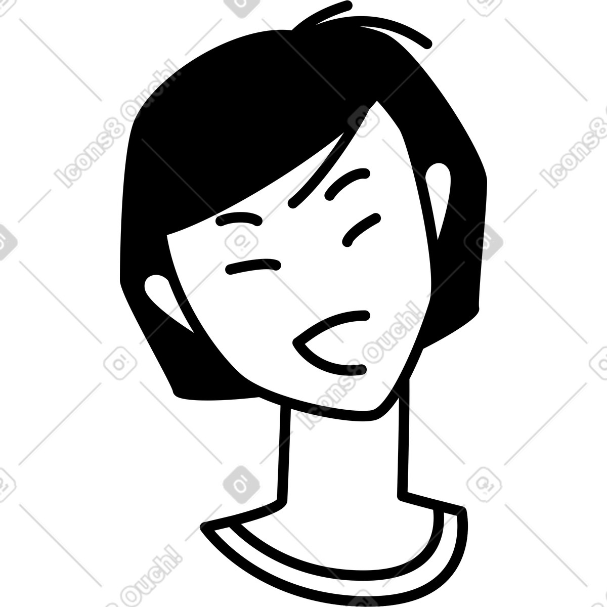 Ilustración Cabeza de mujer feliz en estilo Weekday a descargar en PNG y SVG