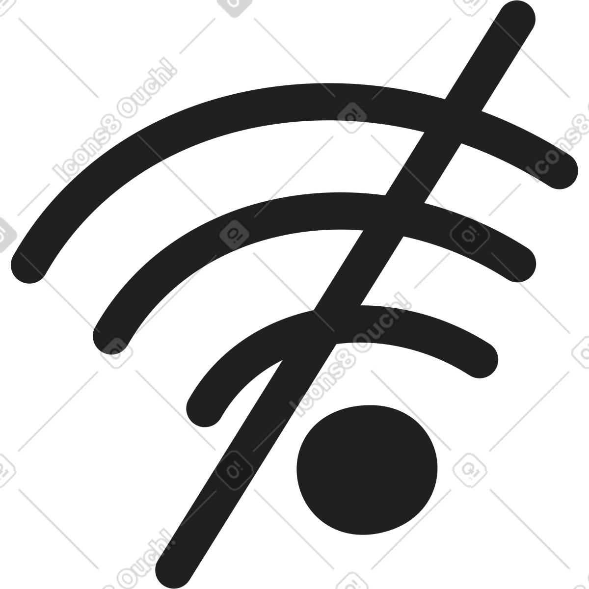 Kein wlan-schild-Illustration im Little-Stil als Download in PNG, SVG