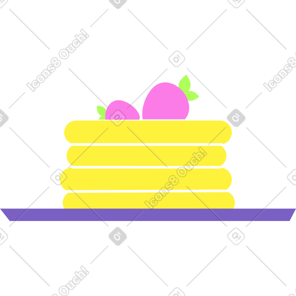 下载 Mellow 风格的 薄煎饼 插画，支持 PNG、SVG 格式