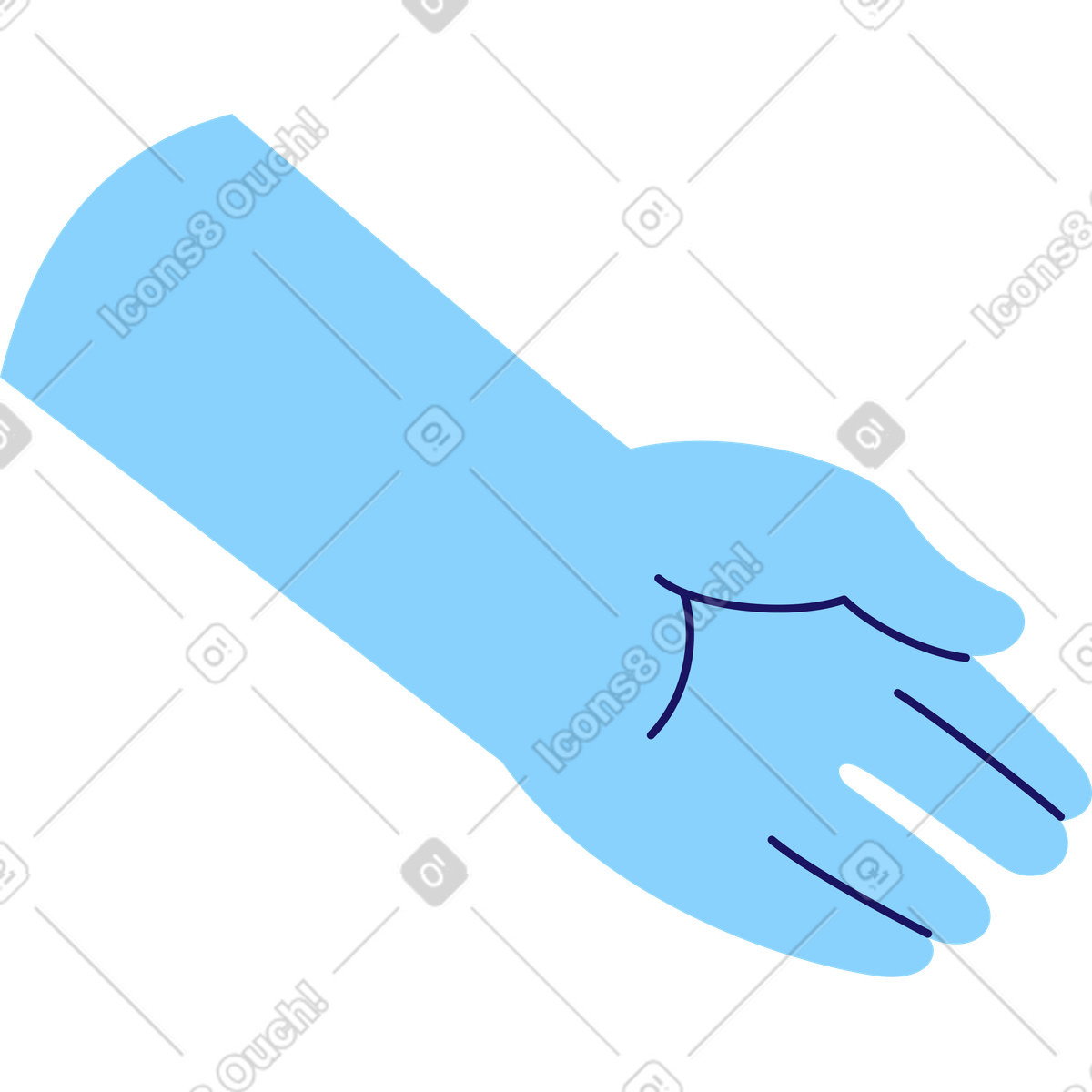 Ilustração de Mão estendida em no estilo Glossy para baixar em PNG, SVG