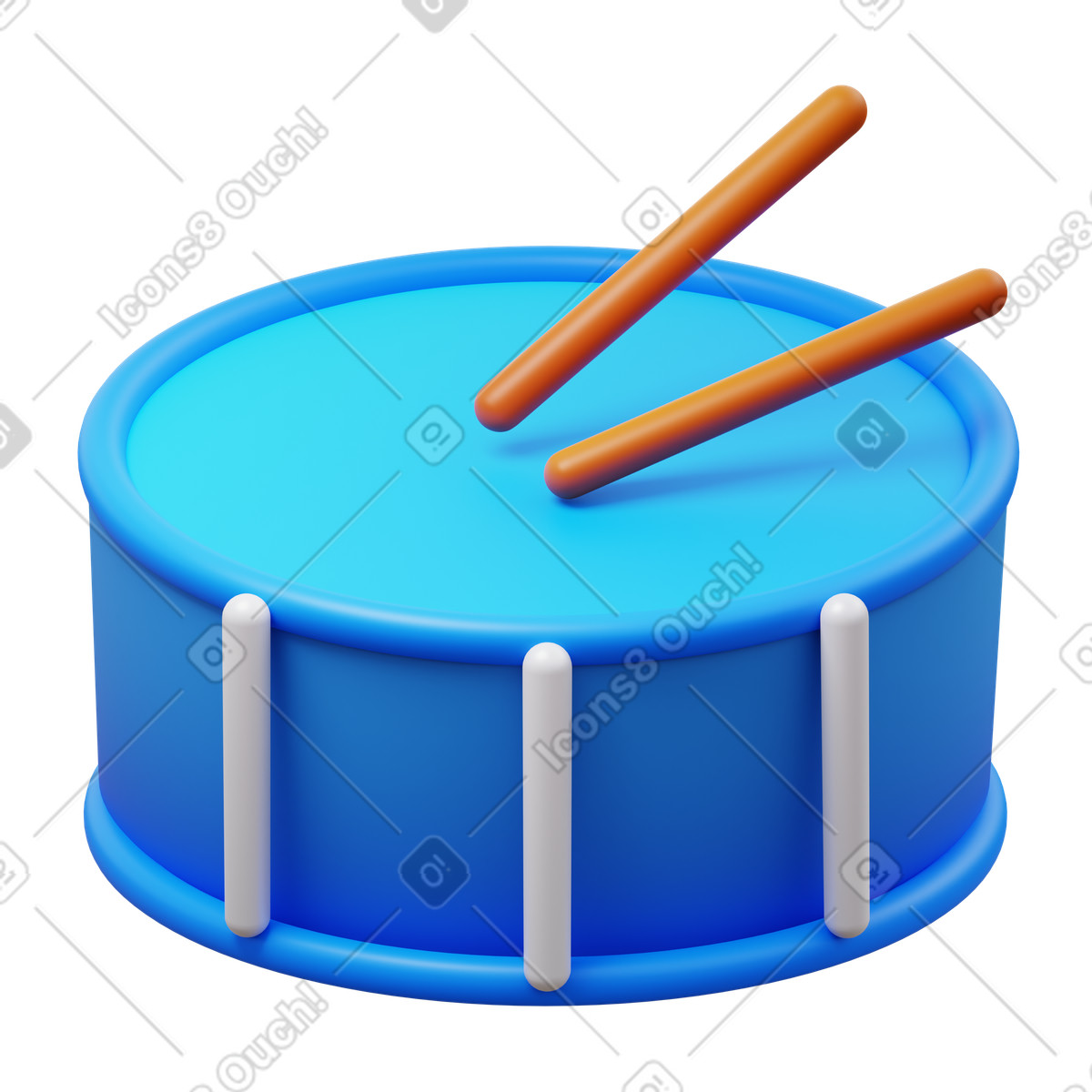 3D Fluency 스타일의 Snare drum 일러스트레이션 PNG, SVG 다운로드