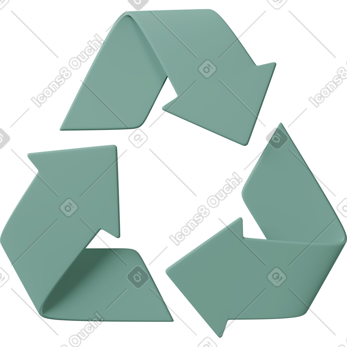 Иллюстрация Recycling sign в стиле 3D Casual life — скачать в форматах PNG, SVG