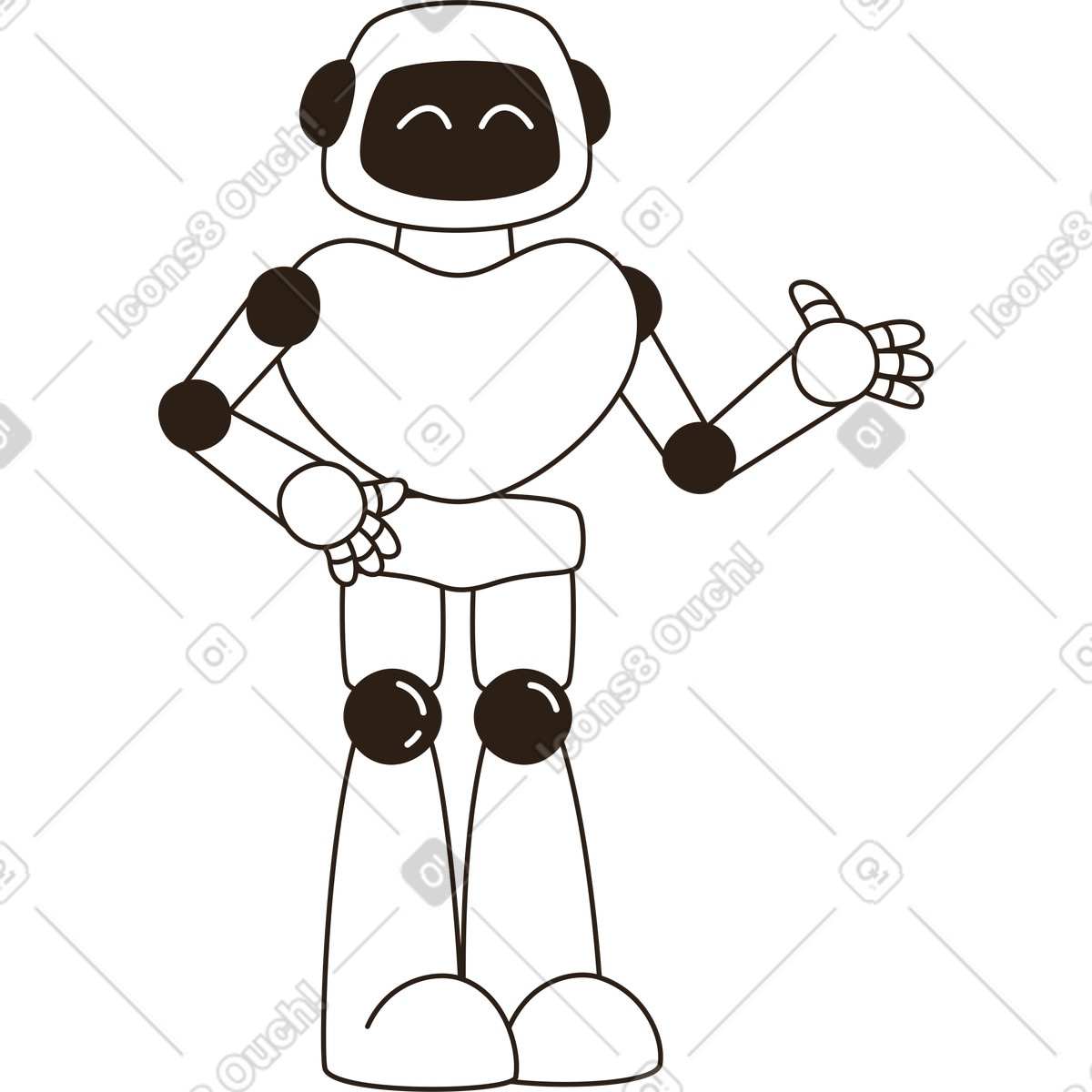 Ilustración Presentación del robot en estilo Plain a descargar en PNG y SVG
