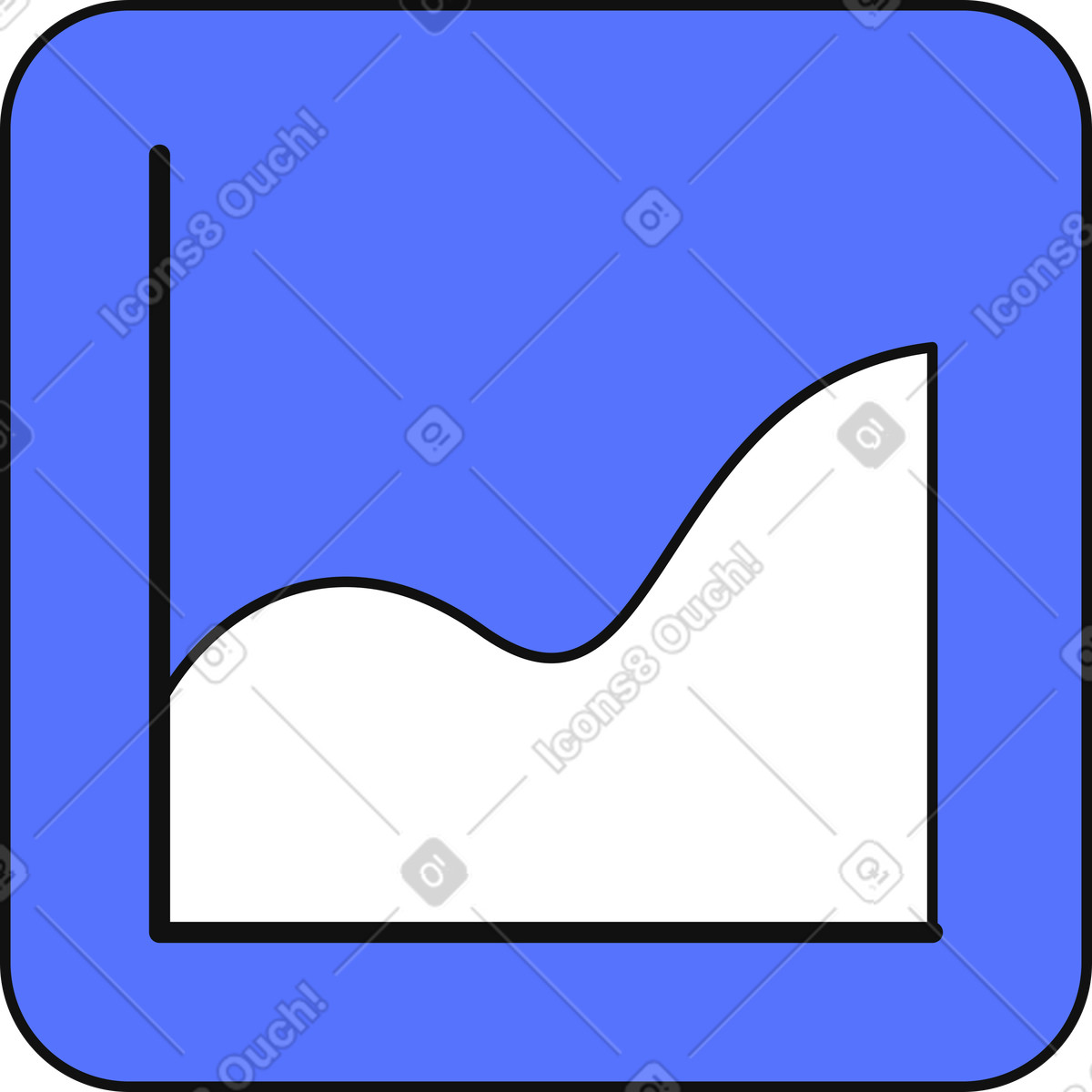 Analytics performance chart with increasing business metrics and positive trend-Illustration im Main-Stil als Download in PNG, SVG