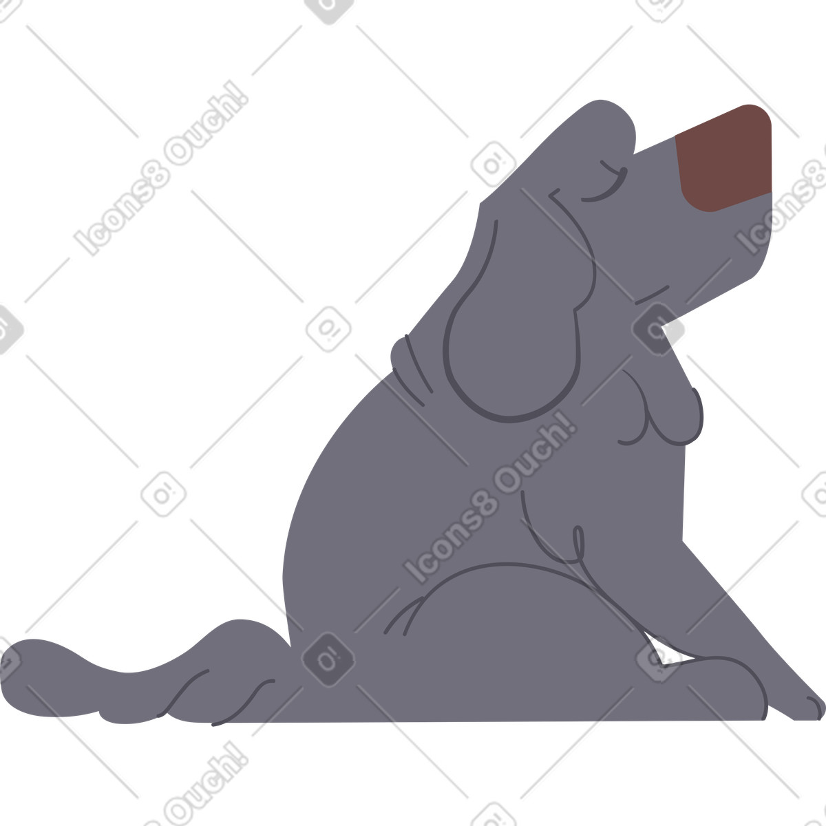 Ilustração de Cachorro em no estilo Woof para baixar em PNG, SVG