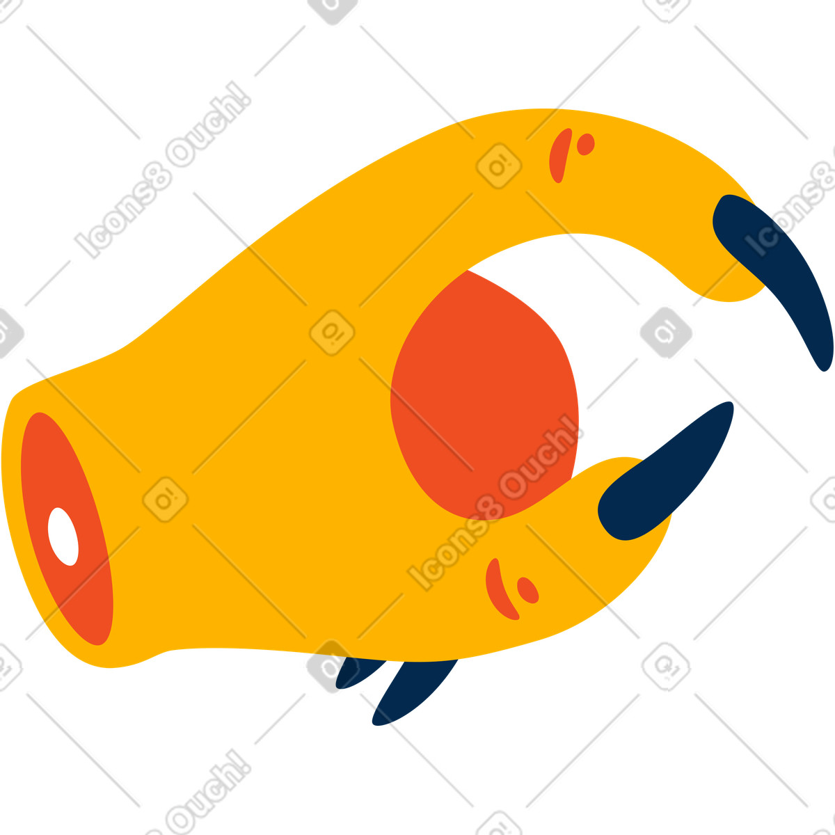 Monstrous hand illustration in Flame style download in PNG, SVG