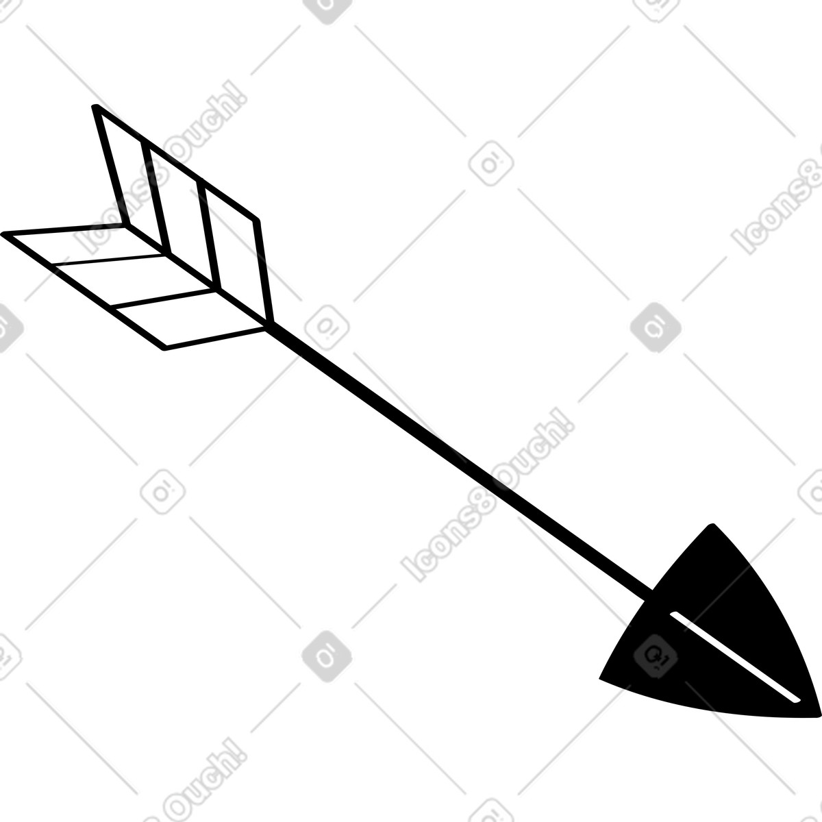 Illustration Flèche d'arc dans le style Looney à télécharger aux formats PNG, SVG