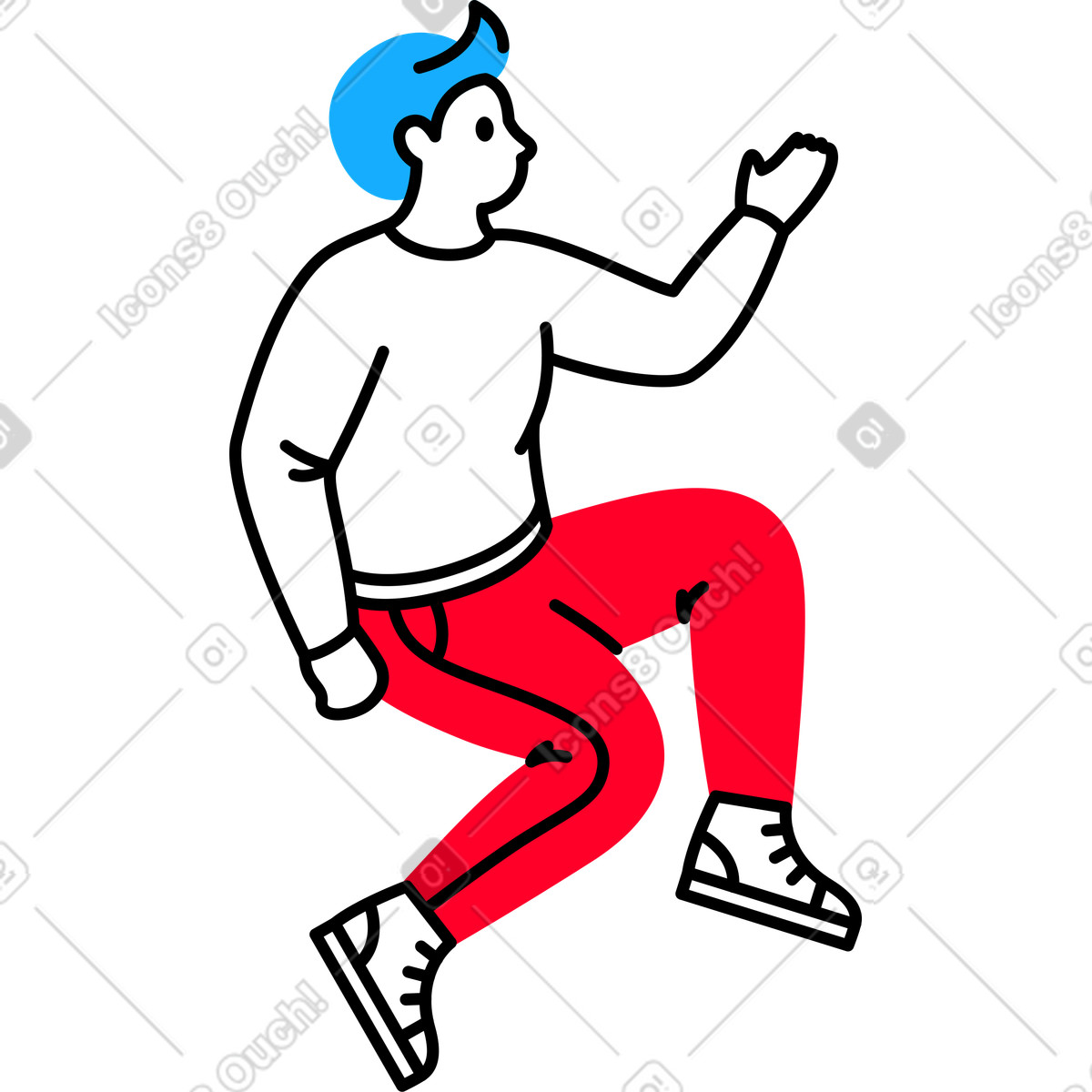 Ilustração de Homem sentado em no estilo Transistor para baixar em PNG, SVG