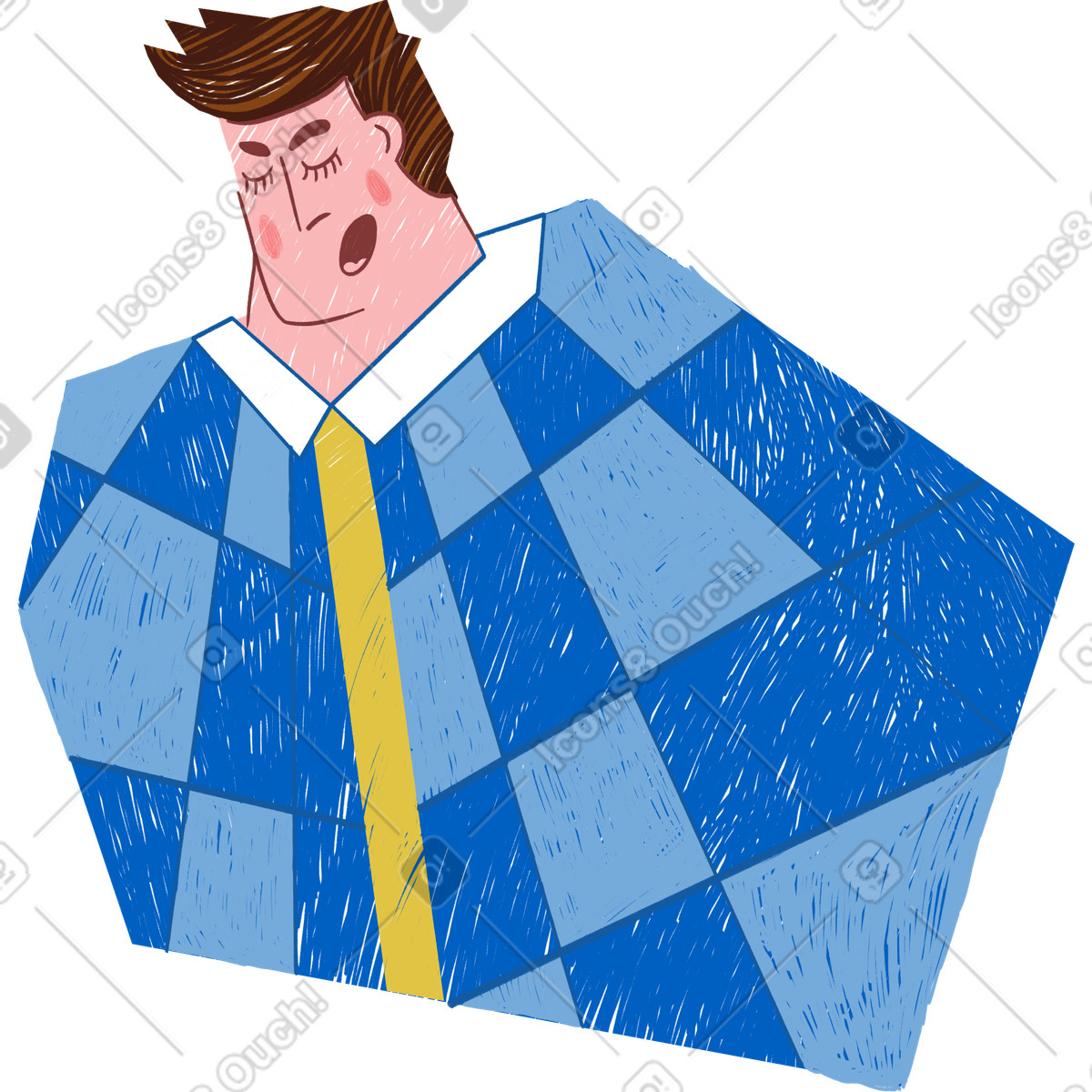 Ilustração de Homem em no estilo Sleepy para baixar em PNG, SVG