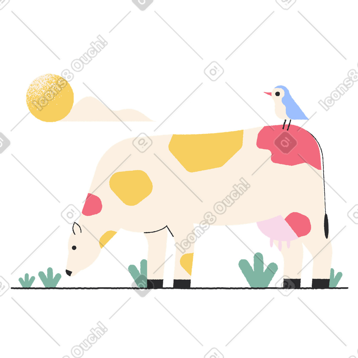 Ilustración En el valle estilo Pablo a descargar PNG y SVG