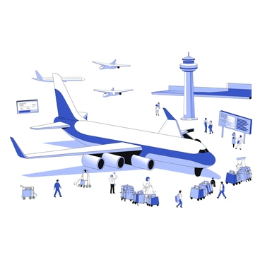 An Antonov plane amidst the hustle and bustle of a busy airport