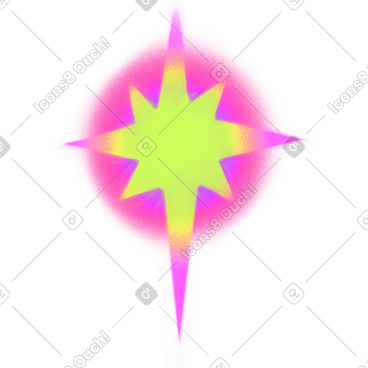 Nordstern mit heiligenschein-Illustration im Doodle-Stil als Download in PNG, SVG