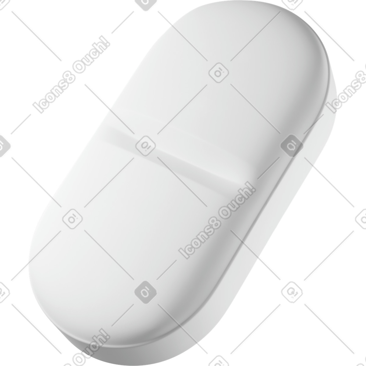 White pill illustrazione in stile 3D Business scarica in PNG, SVG