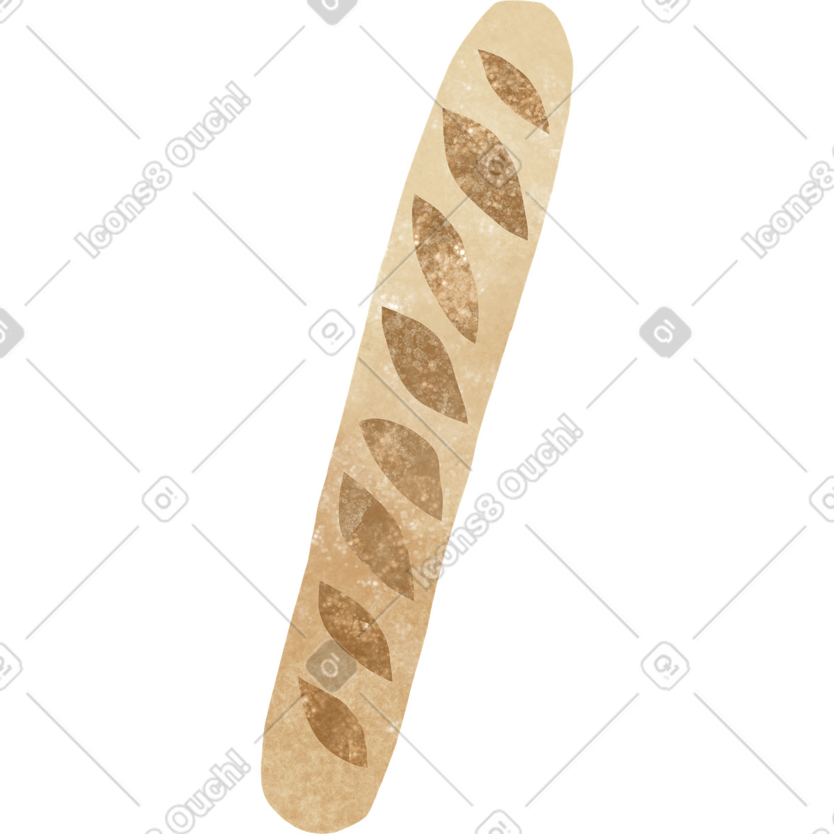 Baguette illustration in Fabulous style download in PNG, SVG