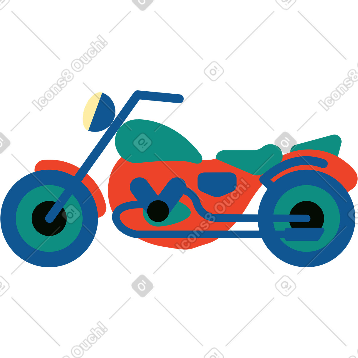 Ilustração de Motocicleta em no estilo Polar para baixar em PNG, SVG