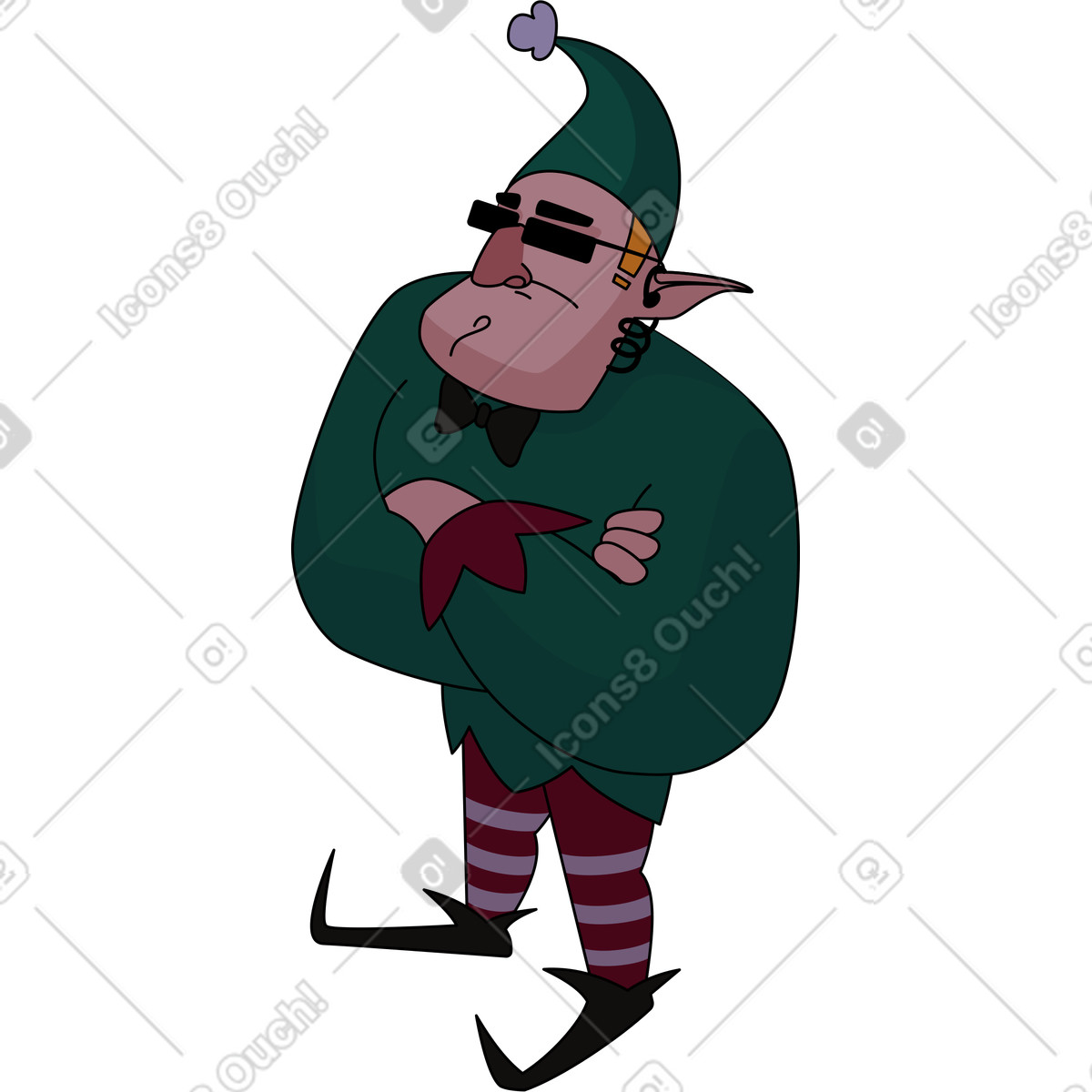 Sicherheitself mit sonnenbrille-Illustration im Santa Camp-Stil als Download in PNG, SVG