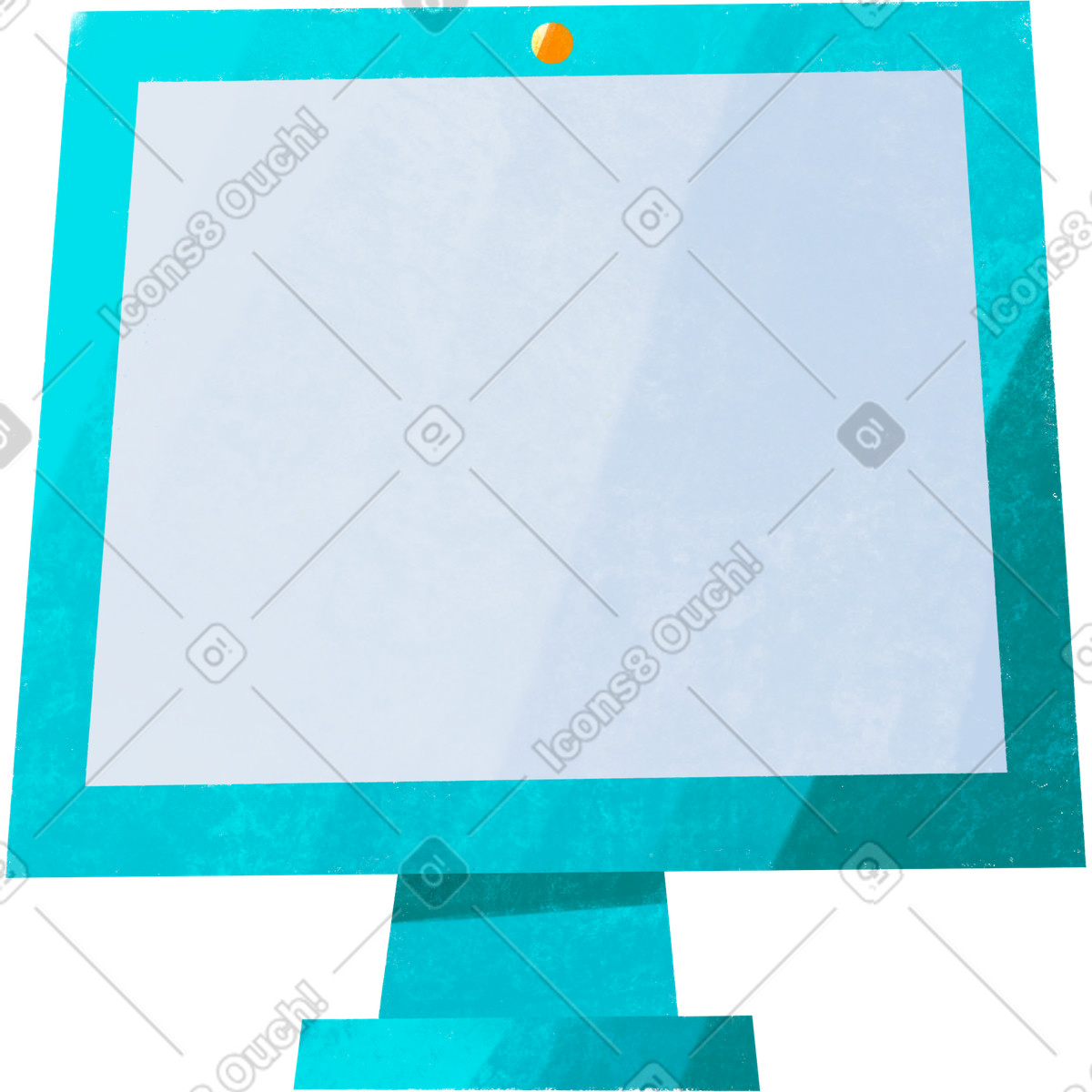 Ilustración Blue computer with white screen en estilo Bonbon a descargar en PNG y SVG