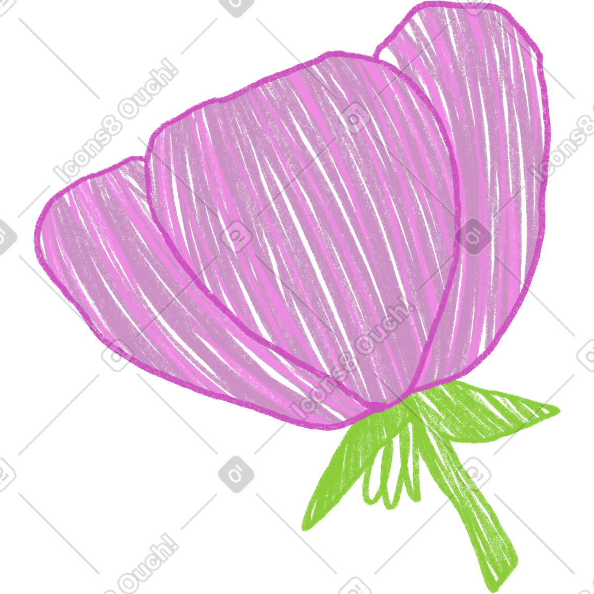 Ilustración Tulipán rosa en estilo Experimental a descargar en PNG y SVG